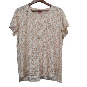 Vince Camuto Womens Floral Short Sleeve High Low Shirt Top Plus Size 2X